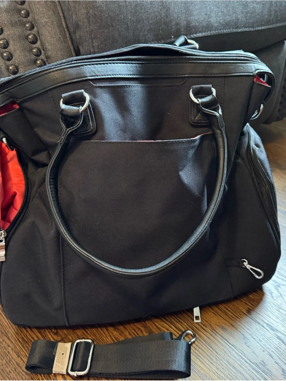 Sarah Wells Black “Claire” Tote Bag with Removable Strap